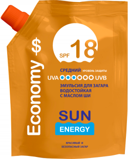 Sun Energy Эмульсия для загара c маслом ШИ. SPF 18 (дой-пак)